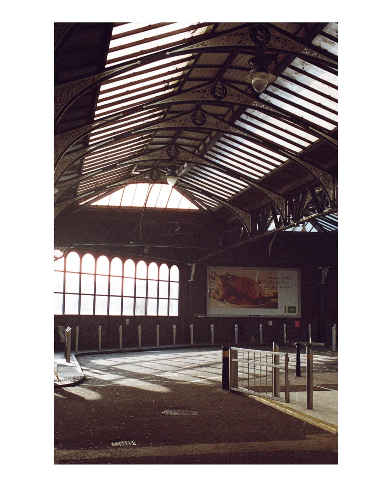 Train Station Interior Arched Windows Billboard Roof