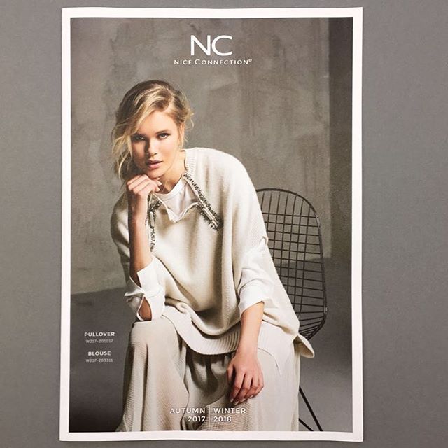A fashionable woman in a neutral outfit from the Nice Connection Autumn/Winter collection.