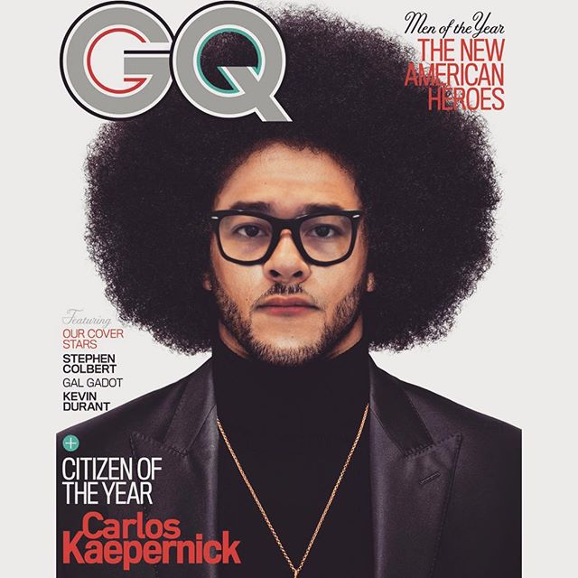 GQ Magazine cover featuring Carlos Kaepernick as Citizen of the Year.