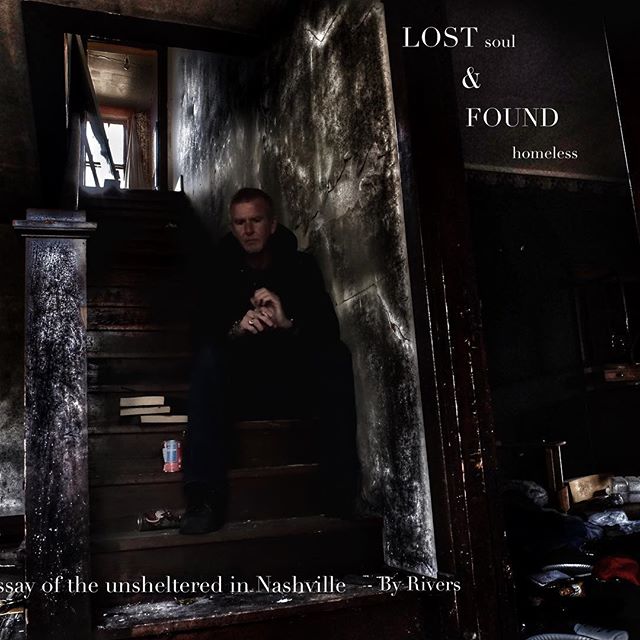 A contemplative man sits on worn stairs, surrounded by books, offering a glimpse into urban struggles and social narratives.