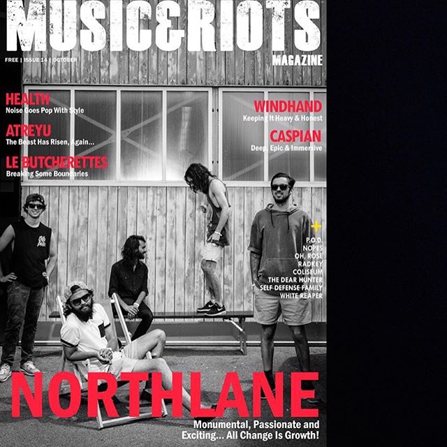A black and white magazine cover featuring the band Northlane. 