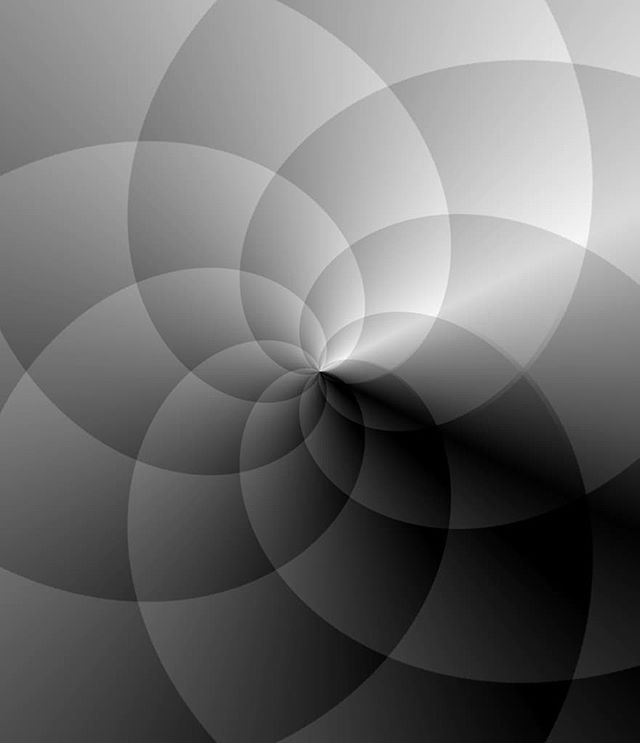 A grayscale abstract background featuring a circular pattern with curved lines for a modern design element.