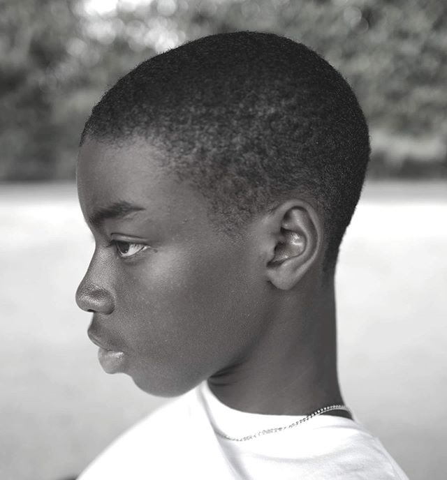 African American Boy Portrait Black And White